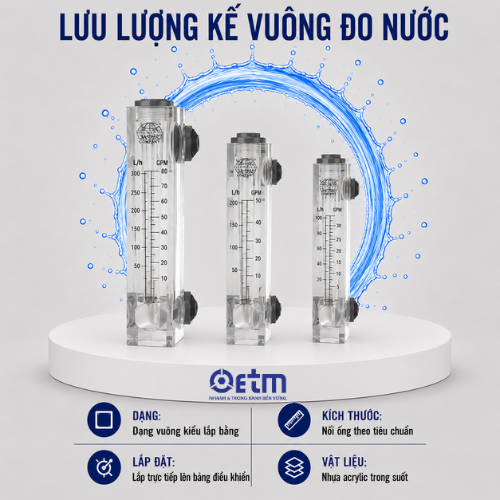 Lưu lượng kế vuông đo nước